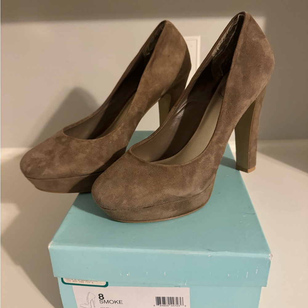 Jessica Simpson Brown Suede High Stiletto Heels - Size 8